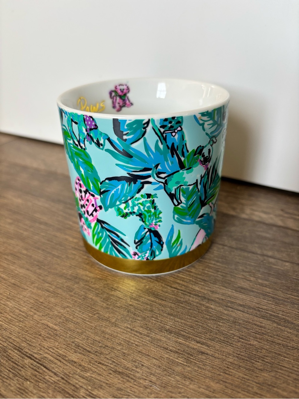 Lilly Pulitzer “Barking Up the Palm Tree” Mug with Gold Handle - Picture 4 of 7